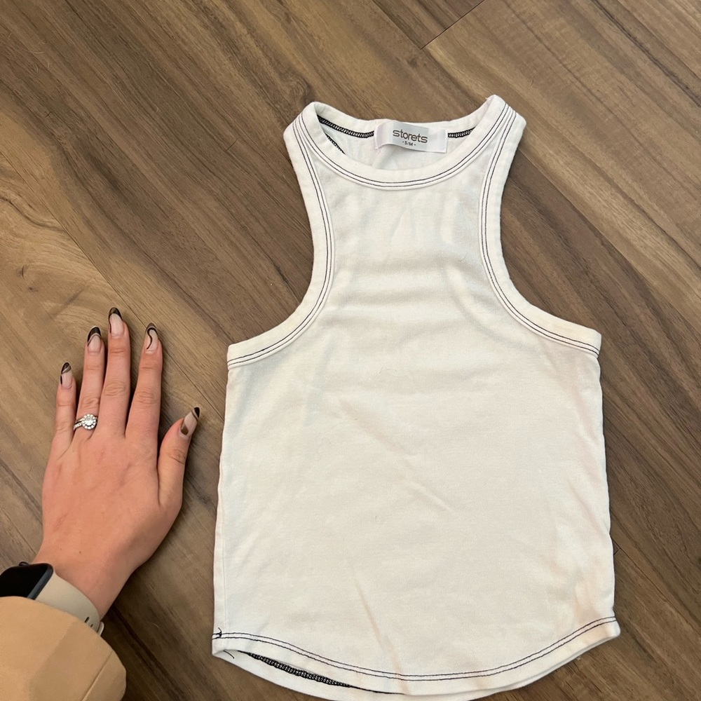 Storets White Racer Tank - Picture 2 of 6